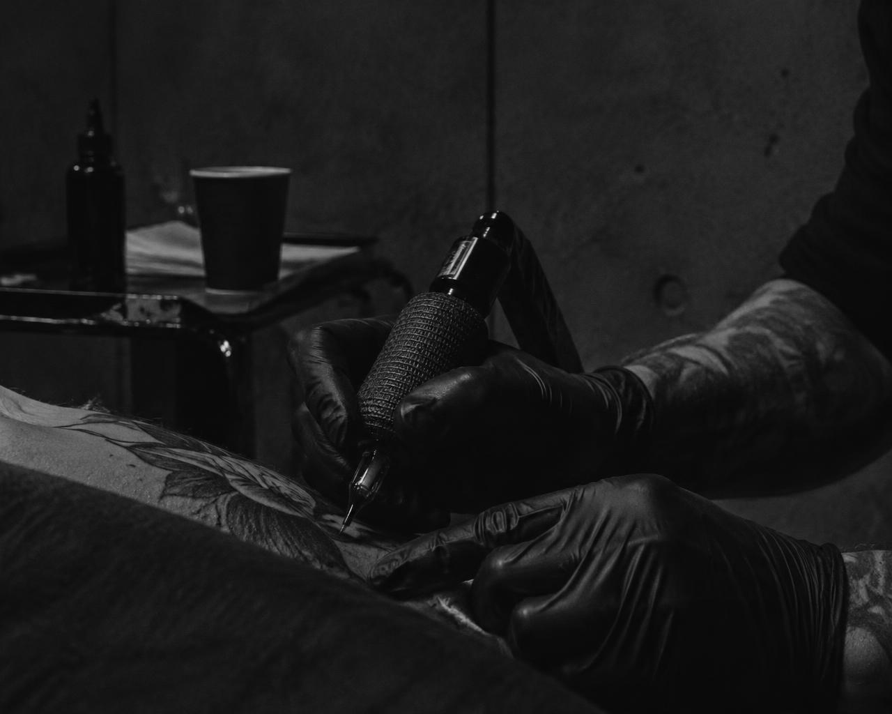 Artist at work in the studio